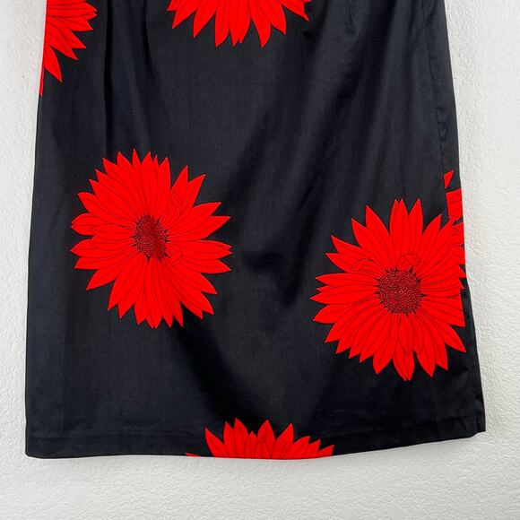 Grace Dane Lewis Workshop A-Line Black Red Sunflower Knee Lgth Mini Skirt 6 NWT - Picture 8 of 14